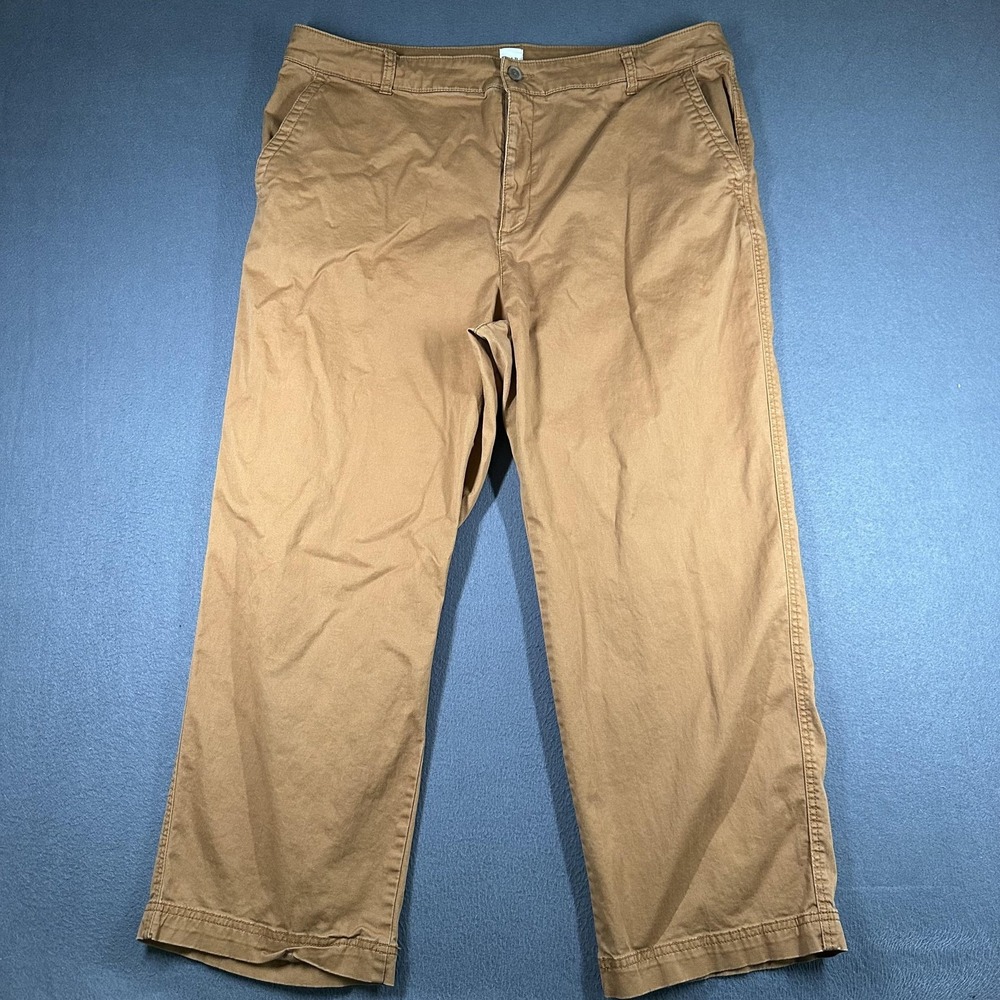 Gap Girlfriend Khaki Pants Womens 20 Beige High Rise Straight Leg Chino Stretch‎